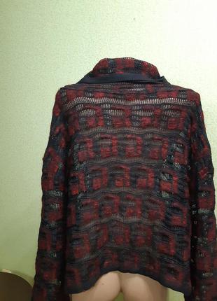 Шерстяной ажурный свитер свободного кроя6 фото