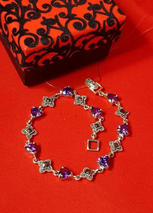 Браслет женский с аметистом в серебре 925