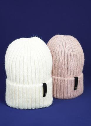 Зимняя шапка модели бини из шерсти