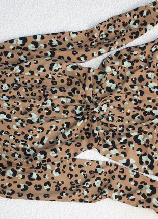 Красивое платье - рубашка платье в леопардовый принт под поясок mango7 фото