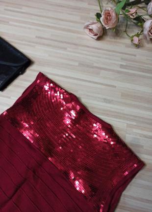 Шикарное бордодовое платье с паетками на плечах paj concept7 фото