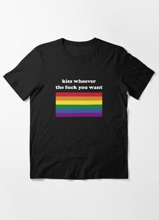 Футболка «kiss whoever the fuck you want. lgbt»