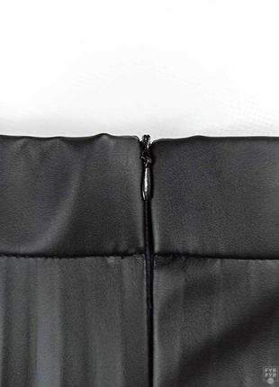 Черная плиссированная юбка солнце клеш из искусственной кожи новая7 фото