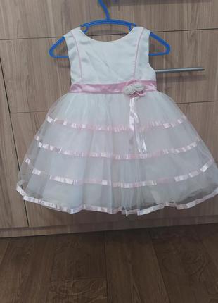 Нарядное белое платье, можно на утренник снежинка