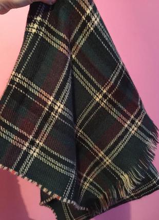 Стильний теплий h&m шарф в клітку в'язка 100% віскоза палантин4 фото