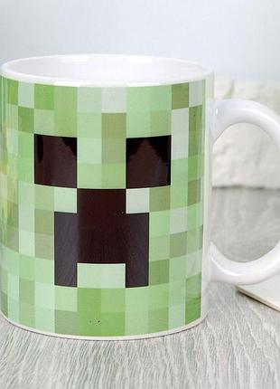 Кружка с принтом «creeper. minecraft»