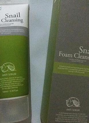 Очищающая пенка для лица с фильтратом улиточного муцина 3w clinic snail foa