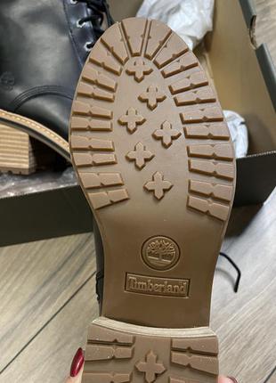 Timberland ботинки оригинал чёрные кожа каблук8 фото
