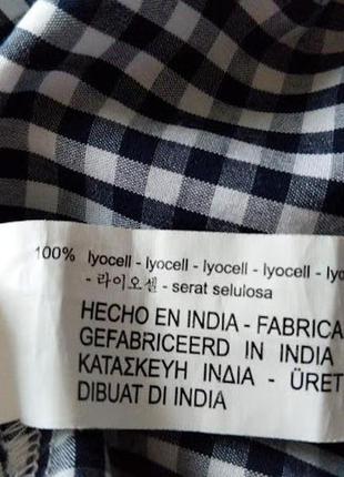 Блуза-рубашка  в актуальную чёрно-белую клетку, с чокером, оверсайз, объёмные рукава (zara) xs-s10 фото