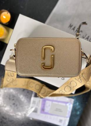 Marc jacobs snapshot gold брендовая золотая мини сумочка шикарна золотиста міні сумка9 фото