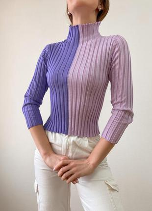 Кроп - топ  гольф комбинированных цветов