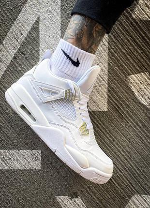 Мужские кроссовки nike air jordan 4 retro white  | чоловічі кросівки найк