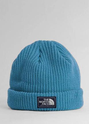 Шапка the north face salty dog beanie голубая унисекс женская / мужская