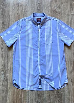 Мужская хлопковая рубашка с коротким рукавом superdry regular fit