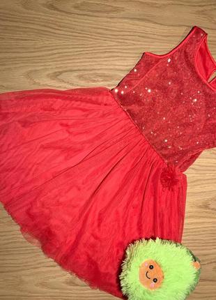 Платье красное 6-8 лет