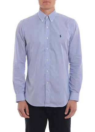 Сорочка\рубашка polo ralph lauren light blue striped shirt