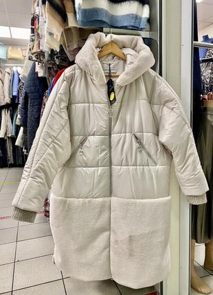 Alberto bini альберто бини пальто зимнее светлое пальто пуховик с капюшоном9 фото