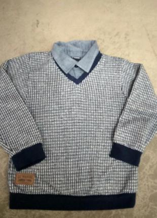 Свитер - рубашка , джемпер, свитшот для мальчика 3,4, 5,6 лет, турция1 фото