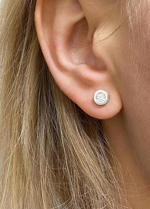 Серебряные серьги гвоздики пусеты на вкрутках 925 проба