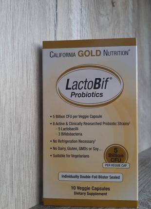 California gold nutrition lactobif, пробиотики, 5 млрд несколько, 10 капсул4 фото