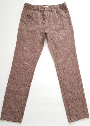 Модные оригинальные бежевые брюки джинсы biba
