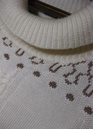 Шерсть30%, шикарный теплый элегантный свитер пончо безрукавка himmelblau,44 км0917, бежево-коричнев2 фото