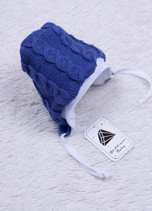 Теплая шапочка weave (синий)