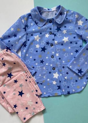 В наявності! дитяча піжама із зірками, кофтинка, шорти та штани.2 фото