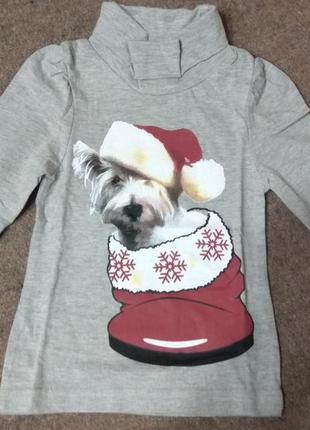 Новорічний гольфик водолазка дівчинці 12-18м 1-1.5 г 80-86см новий