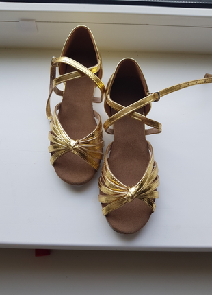 Туфли для бальных танцев золото, есть размеры1 фото