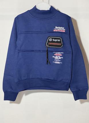 Світшот начіс для хлопчика waxmen 8107 122 см синій (маломірить)