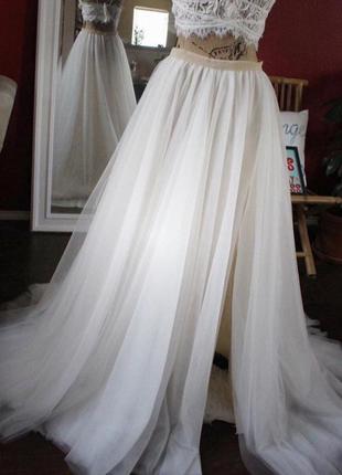 Фатиновая юбка шлейф3 фото