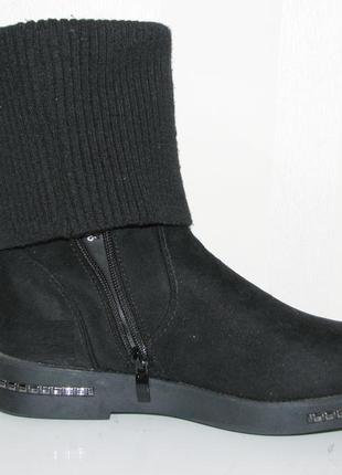 Полусапожки женские черные замшевые низкий каблук 36 размер4 фото