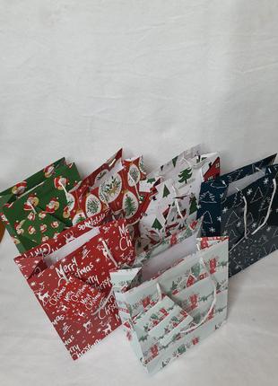 Набір 6 шт нових подарункових новорічних пакетів melinera (німеччина)3 фото