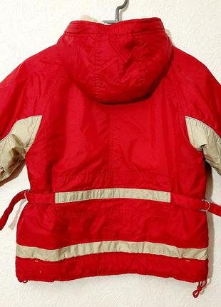 Брендовая курточка красная с серой отделкой демисезон утеплённая на синтепоне + подкладка флис6 фото