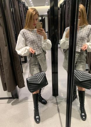 Шкіряна жіноча сумочка на ланцюжку в стилі ів сен лоран