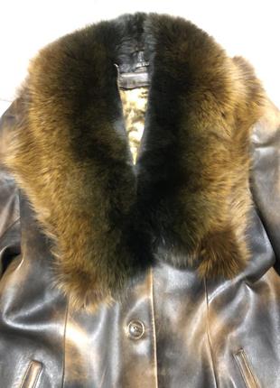 Натуральная кожанная куртка,мех писец,курточка,пальто3 фото