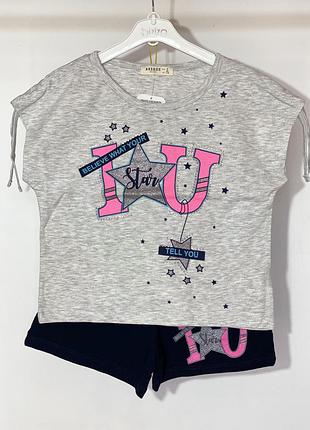Костюм для девочки футболка и шорты 12 лет 152 см breeze