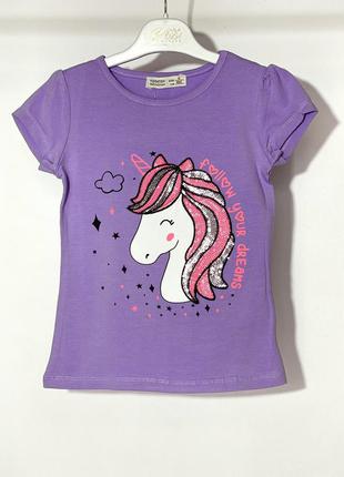 Футболка сиреневая для девочки 4 года  104 см toontoy