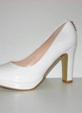Женские белые туфли на высоком каблуке размер 36 37 38 39 406 фото