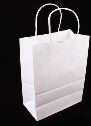 Подарункові пакети білі 21*11*27 см (упаковка 12 шт)
