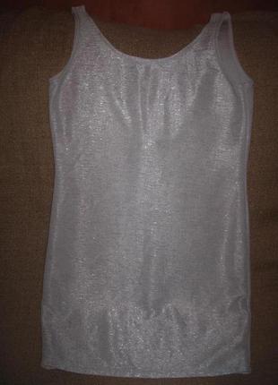Платье коктейльное бело-серебристое2 фото