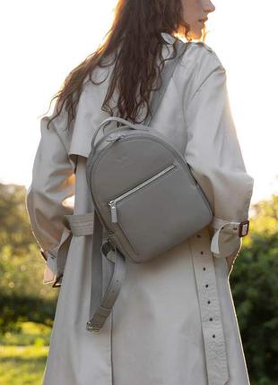 Рюкзак кожаный женский серый tw-groove-s-shadow