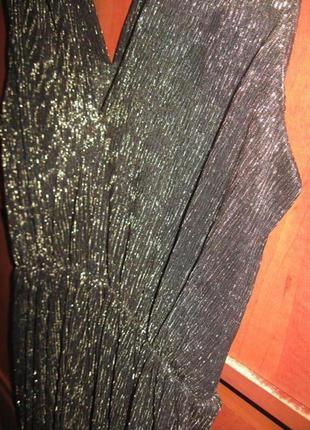 Новогоднее платье вечернее в пол черно-золотистое4 фото