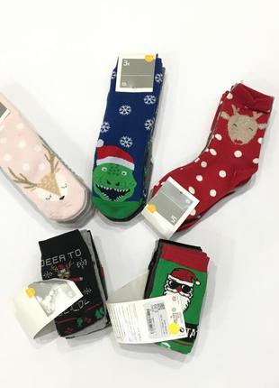 Новогодние носки  31/33 р новорічні носочки 6-7 лет