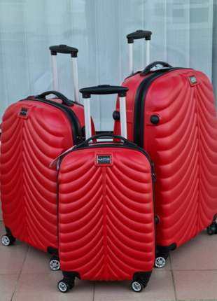 Яркий прочный чемодан mcs turkey 🇹🇷  red1 фото