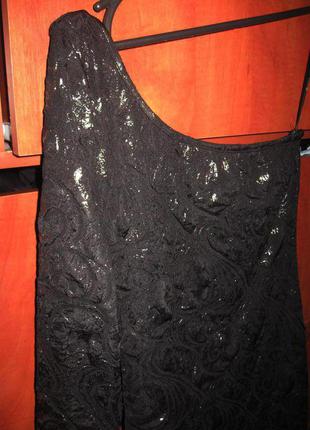 Сукня на одне плече коктейльне чорно-золотисте4 фото