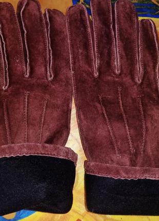 Замшевые, кожаные, удлиненные перчатки3 фото