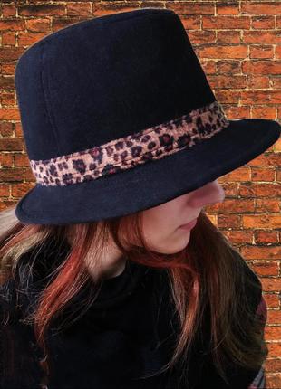 Шляпа женская фетровая черная шерстяная с полями john lewis/панама унисекс