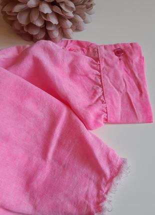 Эффектная, удлиненная  розовая рубашка варёнка с крыльями в пайетки италия9 фото
